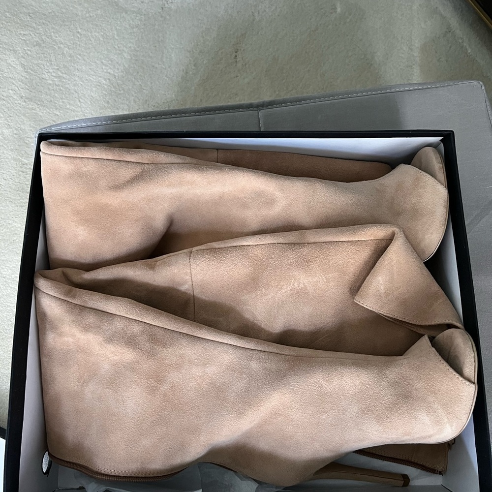Tony Bianco Beige Suede Thigh High Boots 5